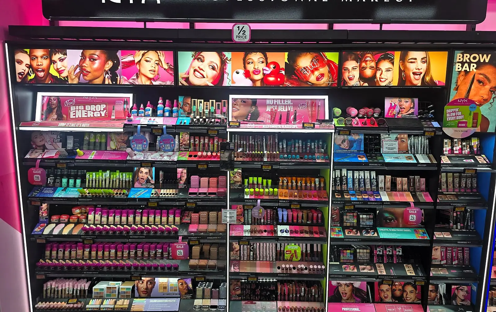 The NYX Professional Makeup bay at Priceline Pharmacy Pacific Fair